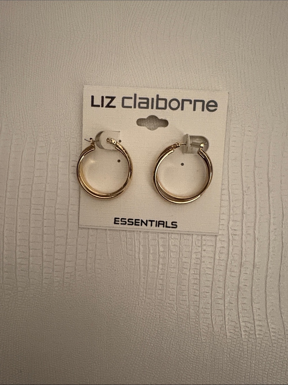 Liz Claiborne Shiny Gold Small Hoop Earrings